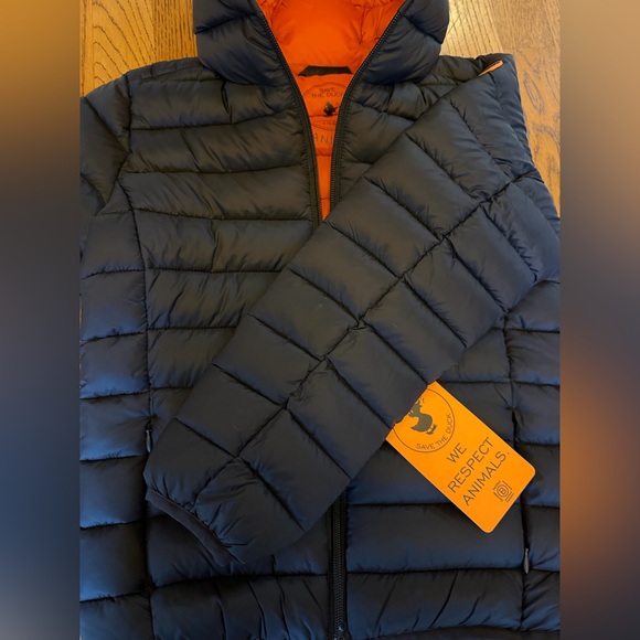 NWT Save The Duck Kids Boys Dony Puffer Jacket Black Size 8 - Picture 4 of 15